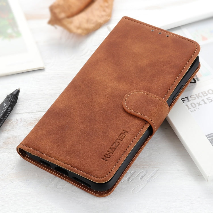 For iPhone 16 Pro Max KHAZNEH Retro Texture Leather Phone Case(Brown) - iPhone 16 Pro Max Cases by buy2fix | Online Shopping UK | buy2fix