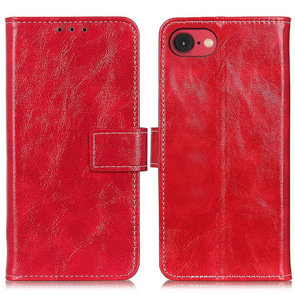 For iPhone SE 2024 Retro Crazy Horse Texture Horizontal Flip Leather Phone Case(Red) - More iPhone Cases by buy2fix | Online Shopping UK | buy2fix