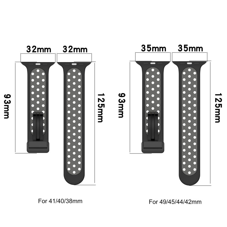 For Apple Watch Series 9 41mm Magnetic Buckle Silicone Watch Band(Red Black) - Watch Bands by buy2fix | Online Shopping UK | buy2fix