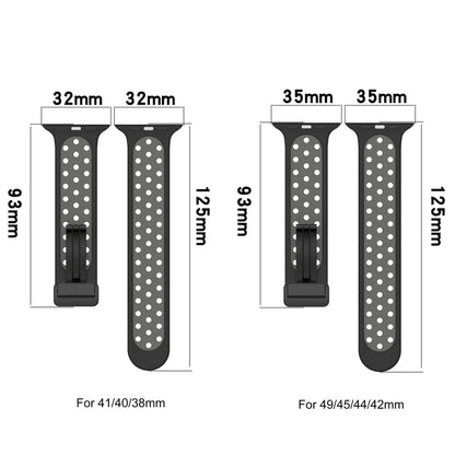 For Apple Watch 38mm Magnetic Buckle Silicone Watch Band(Black Grey) - Watch Bands by buy2fix | Online Shopping UK | buy2fix