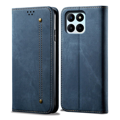 For Honor X8 5G / X6 4G Foreign Denim Texture Flip Leather Phone Case(Blue) - Honor Cases by buy2fix | Online Shopping UK | buy2fix