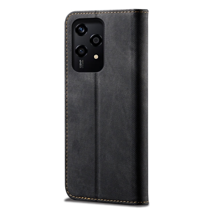 For Honor 200 Lite Global Denim Texture Flip Leather Phone Case(Black) - Honor Cases by buy2fix | Online Shopping UK | buy2fix