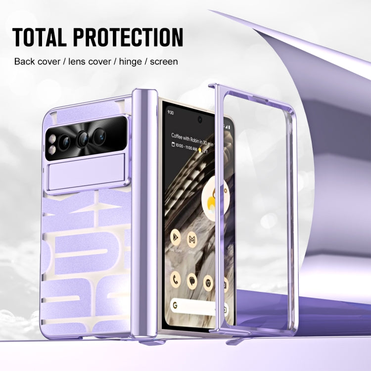 For Google Pixel Fold Integrated Electroplating Folding Phone Case(Purple) - Google Cases by buy2fix | Online Shopping UK | buy2fix