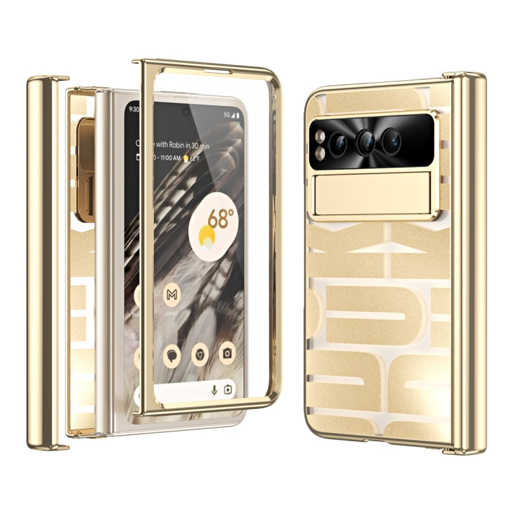 For Google Pixel Fold Integrated Electroplating Folding Phone Case with Hinge(Gold) - Google Cases by buy2fix | Online Shopping UK | buy2fix