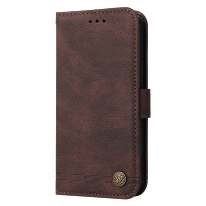 For Google Pixel 9 Pro Skin Feel Life Tree Metal Button Leather Phone Case(Brown) - Google Cases by buy2fix | Online Shopping UK | buy2fix