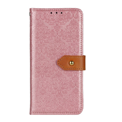 For iPhone 16 Plus European Floral Embossed Leather Phone Case(Pink) - iPhone 16 Plus Cases by buy2fix | Online Shopping UK | buy2fix