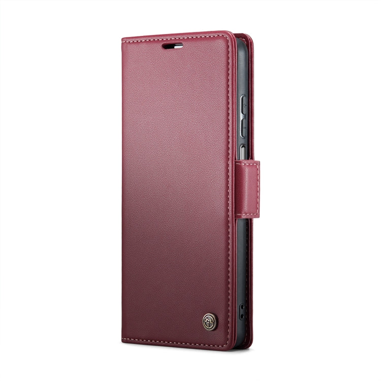 For Realme 10 Pro 5G CaseMe 023 Butterfly Buckle Litchi Texture RFID Anti-theft Leather Phone Case(Wine Red) - Realme Cases by CaseMe | Online Shopping UK | buy2fix