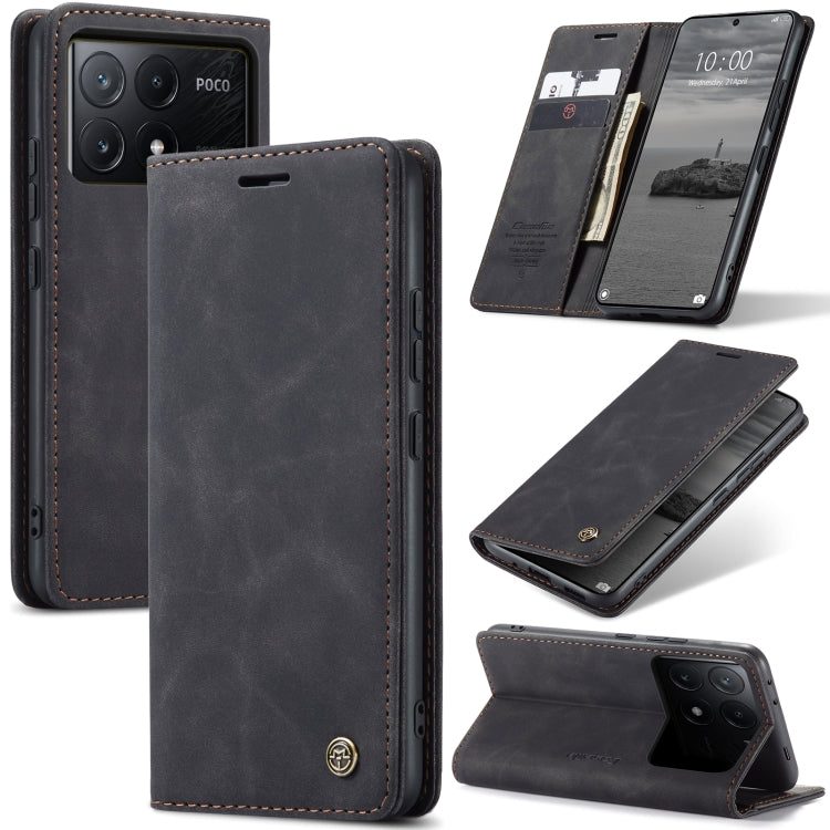 For Xiaomi Poco X6 Pro CaseMe 013 Multifunctional Horizontal Flip Leather Phone Case(Black) - Xiaomi Cases by CaseMe | Online Shopping UK | buy2fix