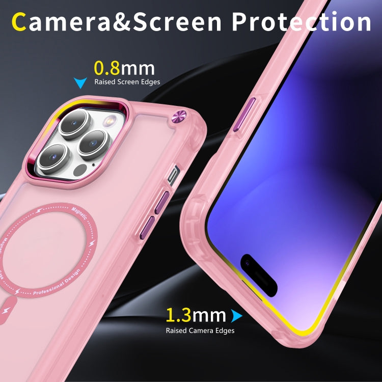 For iPhone 13 Skin Feel TPU + PC MagSafe Magnetic Phone Case(Transparent Pink) - iPhone 13 Cases by buy2fix | Online Shopping UK | buy2fix