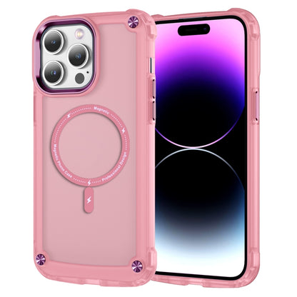 For iPhone 15 Pro Skin Feel TPU + PC MagSafe Magnetic Phone Case(Transparent Pink) - iPhone 15 Pro Cases by buy2fix | Online Shopping UK | buy2fix