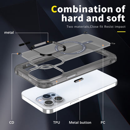 For iPhone 16 Pro Skin Feel TPU + PC MagSafe Magnetic Phone Case(Transparent Black) - iPhone 16 Pro Cases by buy2fix | Online Shopping UK | buy2fix