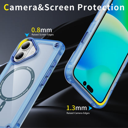 For iPhone 16 Plus Skin Feel TPU + PC MagSafe Magnetic Phone Case(Transparent Blue) - iPhone 16 Plus Cases by buy2fix | Online Shopping UK | buy2fix