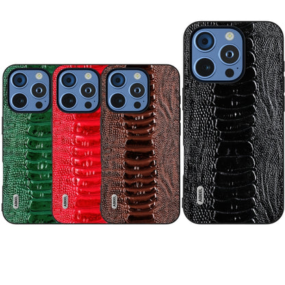 For iPhone 16 Pro Max ABEEL Genuine Leather Weilai Series Phone Case(Red) - iPhone 16 Pro Max Cases by buy2fix | Online Shopping UK | buy2fix