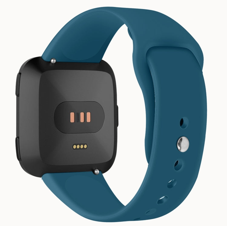 For Fitbit Versa 2 / Fitbit Versa / Fitbit Versa Lite Solid Color Silicone Watch Band, Size:L(Rock cyan) - Watch Bands by buy2fix | Online Shopping UK | buy2fix