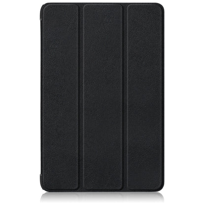For Samsung Galaxy Tab S9+ Custer Pure Color 3-Fold Holder Smart Leather Tablet Case(Black) - Galaxy Tab S9+ Cases by buy2fix | Online Shopping UK | buy2fix