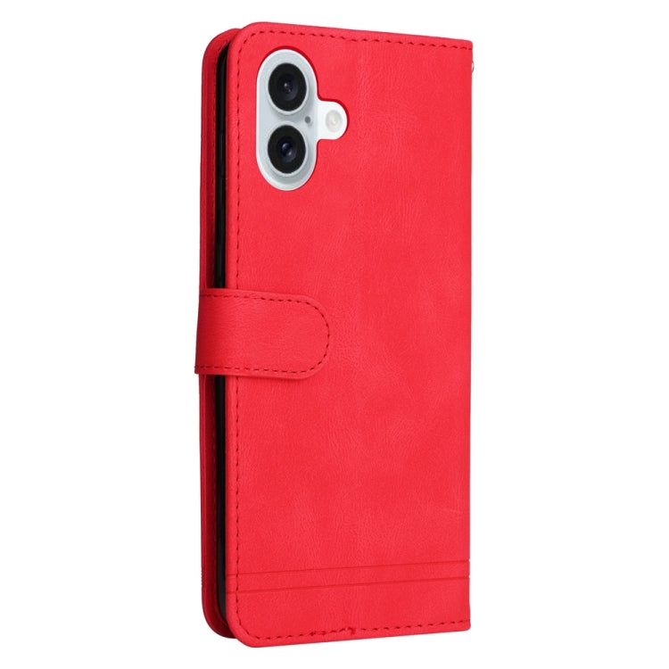 For iPhone 16 Plus Skin Feel Life Tree Leather Phone Case(Red) - iPhone 16 Plus Cases by buy2fix | Online Shopping UK | buy2fix