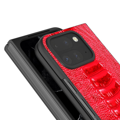 For Google Pixel 9 Pro Fold ABEEL Genuine Leather Weilai Series Phone Case(Red) - Google Cases by buy2fix | Online Shopping UK | buy2fix