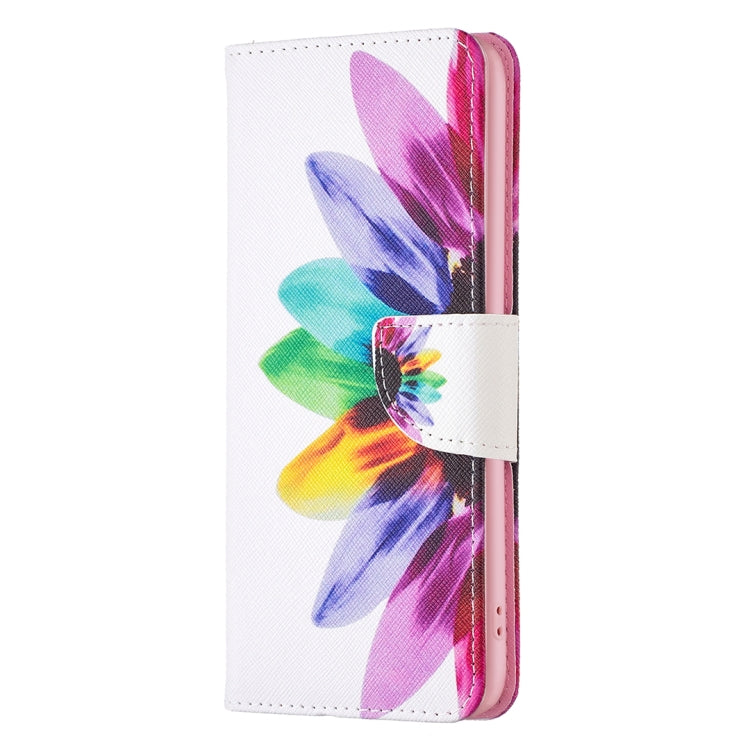 For iPhone 16 Pro Colored Drawing Pattern Leather Phone Case(Sun Flower) - iPhone 16 Pro Cases by buy2fix | Online Shopping UK | buy2fix