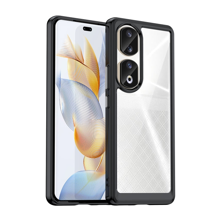 For Honor 90 Pro Colorful Series Acrylic Hybrid TPU Phone Case(Black) - Honor Cases by buy2fix | Online Shopping UK | buy2fix