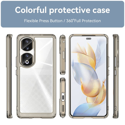 For Honor 90 Pro Colorful Series Acrylic Hybrid TPU Phone Case(Transparent Grey) - Honor Cases by buy2fix | Online Shopping UK | buy2fix