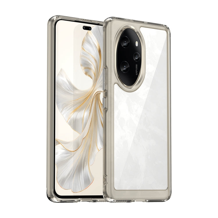 For Honor 100 Pro Colorful Series Acrylic Hybrid TPU Phone Case(Transparent Grey) - Honor Cases by buy2fix | Online Shopping UK | buy2fix