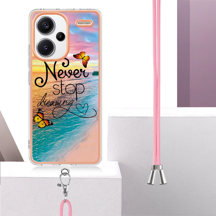 For Xiaomi Redmi Note 13 Pro+ 5G Electroplating IMD TPU Phone Case with Lanyard(Dream Butterfly) - Note 13 Pro+ Cases by buy2fix | Online Shopping UK | buy2fix