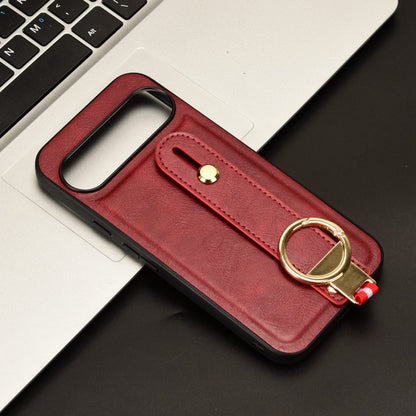 For Google Pixel 9 Pro XL Wristband Leather Back Phone Case(Red) - Google Cases by buy2fix | Online Shopping UK | buy2fix