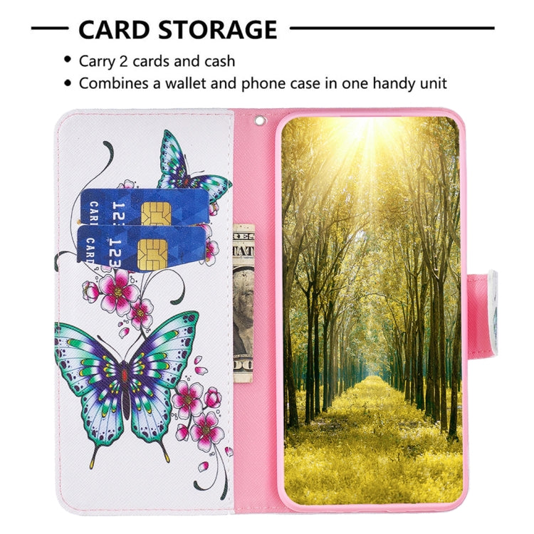 For iPhone 16 Pro Colored Drawing Pattern Flip Leather Phone Case(Flowers Butterfly) - iPhone 16 Pro Cases by buy2fix | Online Shopping UK | buy2fix