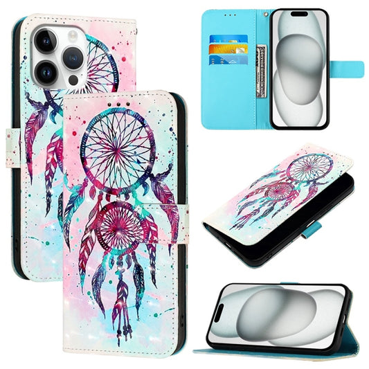 For iPhone 16 Pro Max 3D Painting Horizontal Flip Leather Phone Case(Color Drop Wind Chimes) - iPhone 16 Pro Max Cases by buy2fix | Online Shopping UK | buy2fix