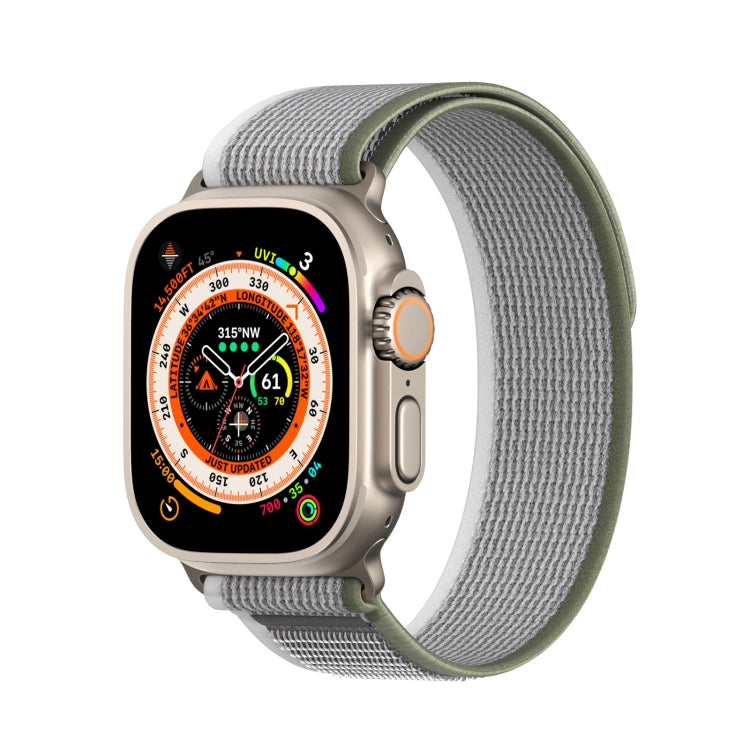 For Apple Watch SE 2022 44mm DUX DUCIS YJ Series Nylon Watch Band(Green Grey) - Watch Bands by DUX DUCIS | Online Shopping UK | buy2fix