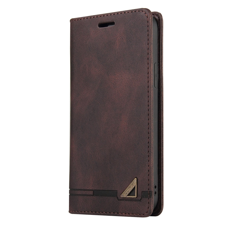 For Xiaomi Redmi Note 12 Pro 4G Global Skin Feel Anti-theft Brush Horizontal Flip Leather Case with Holder(Brown) - Xiaomi Cases by buy2fix | Online Shopping UK | buy2fix