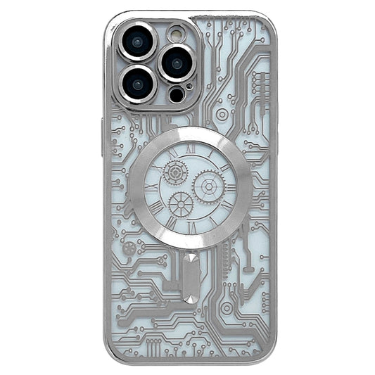 For iPhone 13 Pro Electroplated Circuit Board Pattern MagSafe Phone Case(Silver) - iPhone 13 Pro Cases by buy2fix | Online Shopping UK | buy2fix