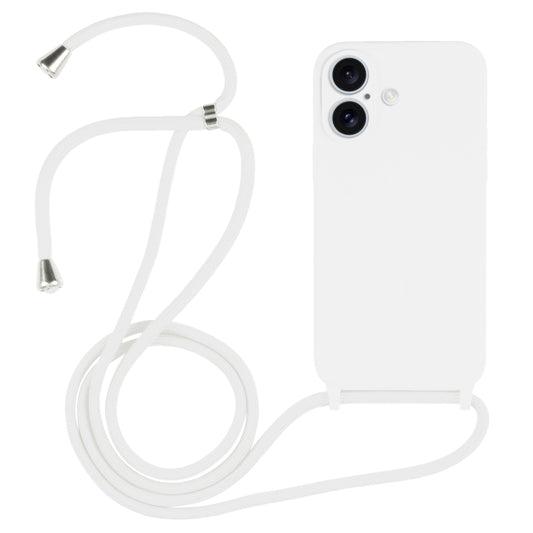 For iPhone 16 Plus Crossbody Lanyard Liquid Silicone Case(White) - iPhone 16 Plus Cases by buy2fix | Online Shopping UK | buy2fix