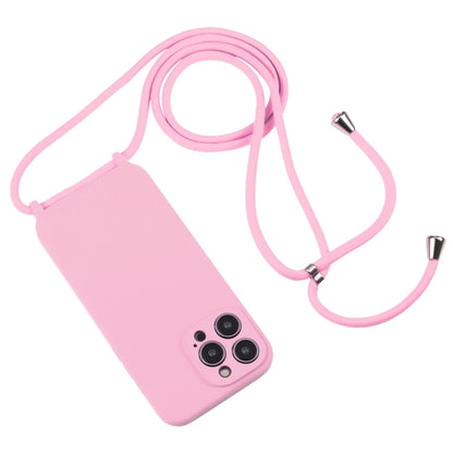 For iPhone 16 Plus Crossbody Lanyard Liquid Silicone Case(Pink) - iPhone 16 Plus Cases by buy2fix | Online Shopping UK | buy2fix