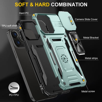 For iPhone 16 Pro Armor PC + TPU Camera Shield Phone Case(Alpine Green) - iPhone 16 Pro Cases by buy2fix | Online Shopping UK | buy2fix