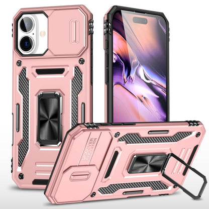 For iPhone 16 Plus Armor PC + TPU Camera Shield Phone Case(Rose Gold) - iPhone 16 Plus Cases by buy2fix | Online Shopping UK | buy2fix