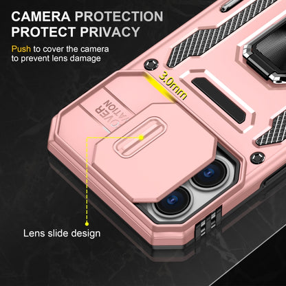 For iPhone 16 Plus Armor PC + TPU Camera Shield Phone Case(Rose Gold) - iPhone 16 Plus Cases by buy2fix | Online Shopping UK | buy2fix