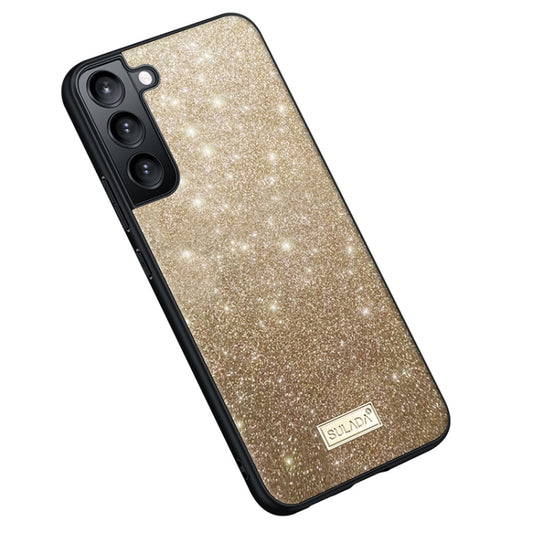 For Samsung Galaxy S23 5G SULADA Glittery TPU + Handmade Leather Phone Case(Gold) - Galaxy S23 5G Cases by SULADA | Online Shopping UK | buy2fix