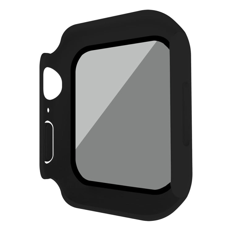 For Apple Watch Ultra 49mm Frosted PC + Anti-spy Tempered Film Integrated Watch Protective Case(Black) - Watch Cases by buy2fix | Online Shopping UK | buy2fix