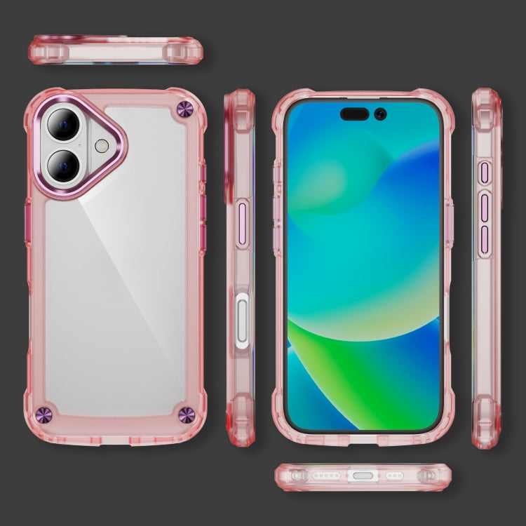 For iPhone 16 Plus Skin Feel TPU + PC Phone Case(Transparent Pink) - iPhone 16 Plus Cases by buy2fix | Online Shopping UK | buy2fix