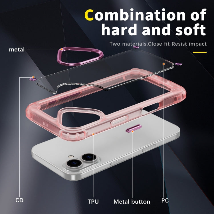 For iPhone 16 Plus Skin Feel TPU + PC Phone Case(Transparent Pink) - iPhone 16 Plus Cases by buy2fix | Online Shopping UK | buy2fix