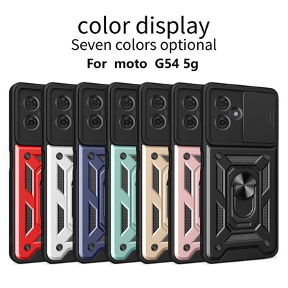 For Motorola Moto G54 5G EU Sliding Camera Cover Design TPU Hybrid PC Phone Case(Rose Gold) - Motorola Cases by buy2fix | Online Shopping UK | buy2fix