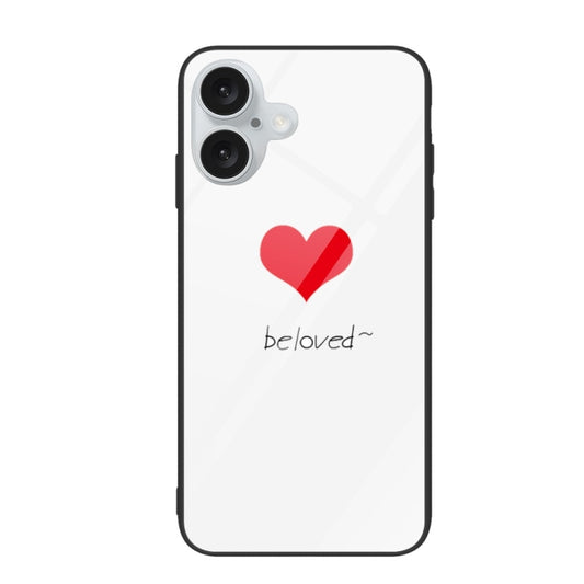 For iPhone 16 Plus Colorful Painted Glass Phone Case(Red Heart) - iPhone 16 Plus Cases by buy2fix | Online Shopping UK | buy2fix