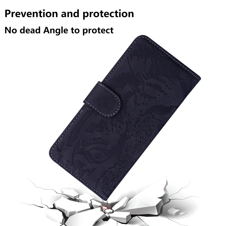 For Xiaomi Poco M6 Pro 4G Tiger Embossing Pattern Leather Phone Case(Black) - Xiaomi Cases by buy2fix | Online Shopping UK | buy2fix