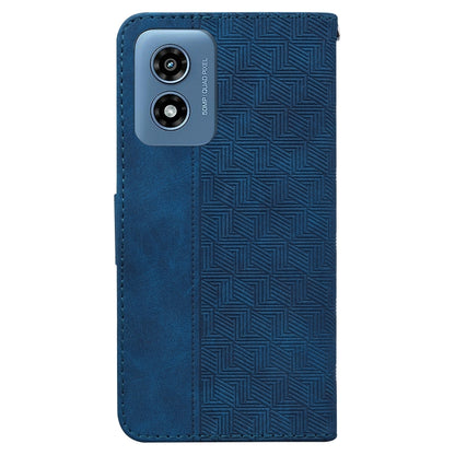 For Motorola Moto G Play 4G 2024 Geometric Embossed Leather Phone Case(Blue) - Motorola Cases by buy2fix | Online Shopping UK | buy2fix