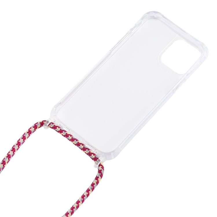 For iPhone 16 Transparent Acrylic Airbag Shockproof Phone Protective Case with Lanyard(Yellow Pink Grey) - iPhone 16 Cases by buy2fix | Online Shopping UK | buy2fix