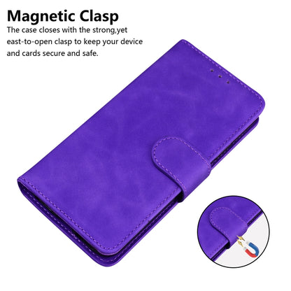 For iPhone 16 Pro Skin Feel Pure Color Flip Leather Phone Case(Purple) - iPhone 16 Pro Cases by buy2fix | Online Shopping UK | buy2fix