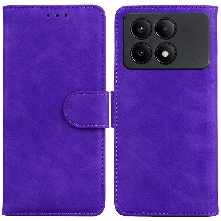 For Xiaomi Redmi K70E / Poco X6 Pro Skin Feel Pure Color Flip Leather Phone Case(Purple) - K70E Cases by buy2fix | Online Shopping UK | buy2fix