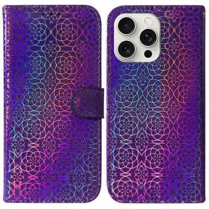 For iPhone 16 Pro Max Colorful Magnetic Buckle Leather Phone Case(Purple) - iPhone 16 Pro Max Cases by buy2fix | Online Shopping UK | buy2fix