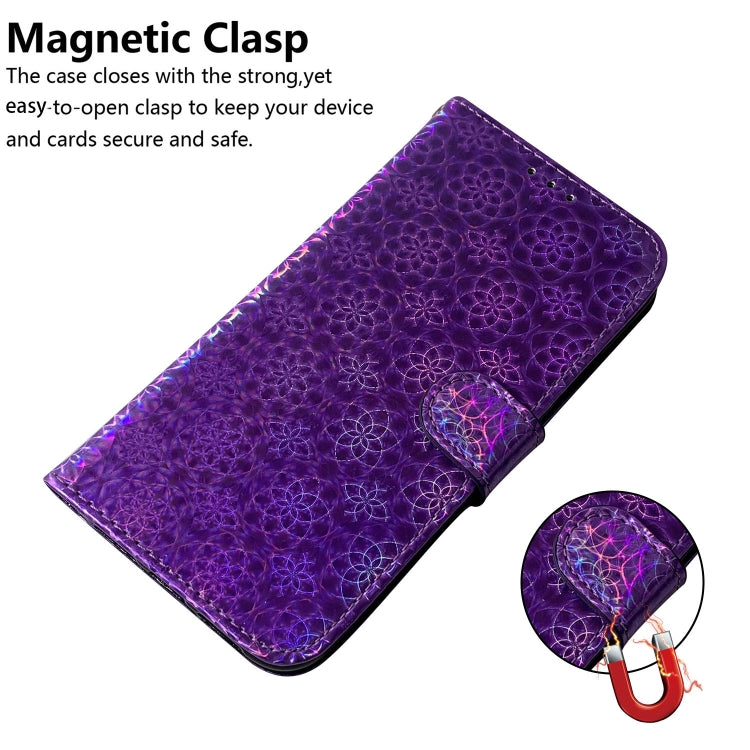 For iPhone 16 Colorful Magnetic Buckle Leather Phone Case(Purple) - iPhone 16 Cases by buy2fix | Online Shopping UK | buy2fix